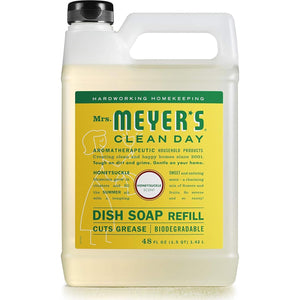 Mrs Meyer’s Clean Day Liquid Dish Soap Refill, Honeysuckle, 48 fl oz, Biodegradable Formula