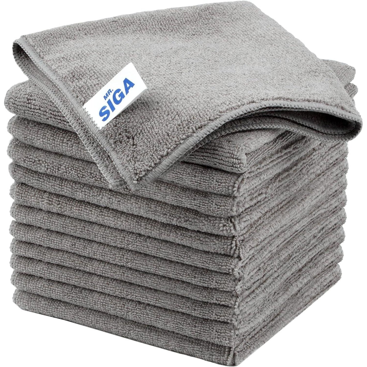 MR.SIGA MR.SIGA Microfiber Cleaning Cloth, All-Purpose Microfiber Towels, Streak Free Cleaning Rags, Pack Of 12, Grey, Size 32 X 32 Cm(12.6 X 12.6 Inch)