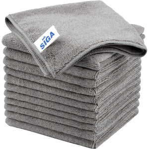 MR.SIGA MR.SIGA Microfiber Cleaning Cloth, All-Purpose Microfiber Towels, Streak Free Cleaning Rags, Pack Of 12, Grey, Size 32 X 32 Cm(12.6 X 12.6 Inch)