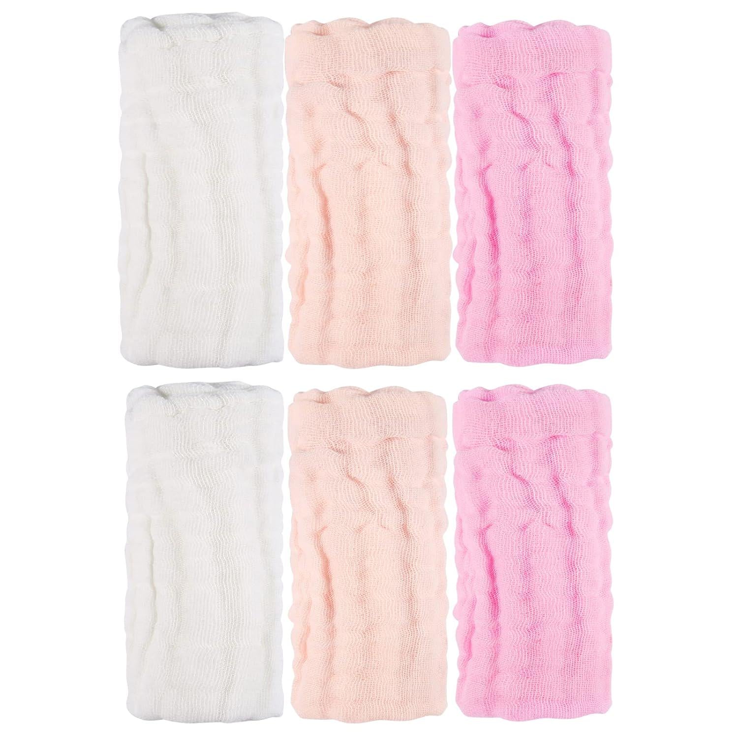 MUKIN Baby Washcloths And Burp Cloths, Soft Absorbent Towels For Newborns, 6 Pack, 12x12 Inches (Pink),