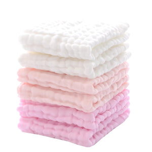 MUKIN Baby Washcloths And Burp Cloths, Soft Absorbent Towels For Newborns, 6 Pack, 12x12 Inches (Pink),