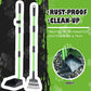 MXF Pooper Scooper with Metal Tray and Rake Set Long Handle for Grass Gravel Heavy Duty Pet Cleanup Green