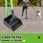 MXF Pooper Scooper with Metal Tray and Rake Set Long Handle for Grass Gravel Heavy Duty Pet Cleanup Green