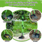 MXF Pooper Scooper with Metal Tray and Rake Set Long Handle for Grass Gravel Heavy Duty Pet Cleanup Green