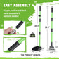 MXF Pooper Scooper with Metal Tray and Rake Set Long Handle for Grass Gravel Heavy Duty Pet Cleanup Green
