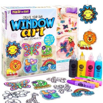 Made By Me Create Your Own Window Art Kit, DIY Craft Kit for Kids, Suncatcher Painting Activity Set