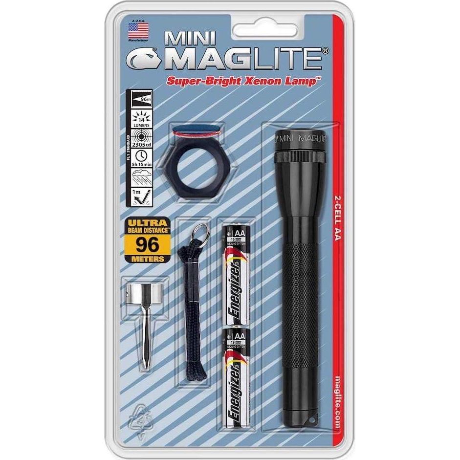 MagLite M2A01CMaglite Mini Incandescent 2-Cell AA Flashlight Combo, Black,038739060569
