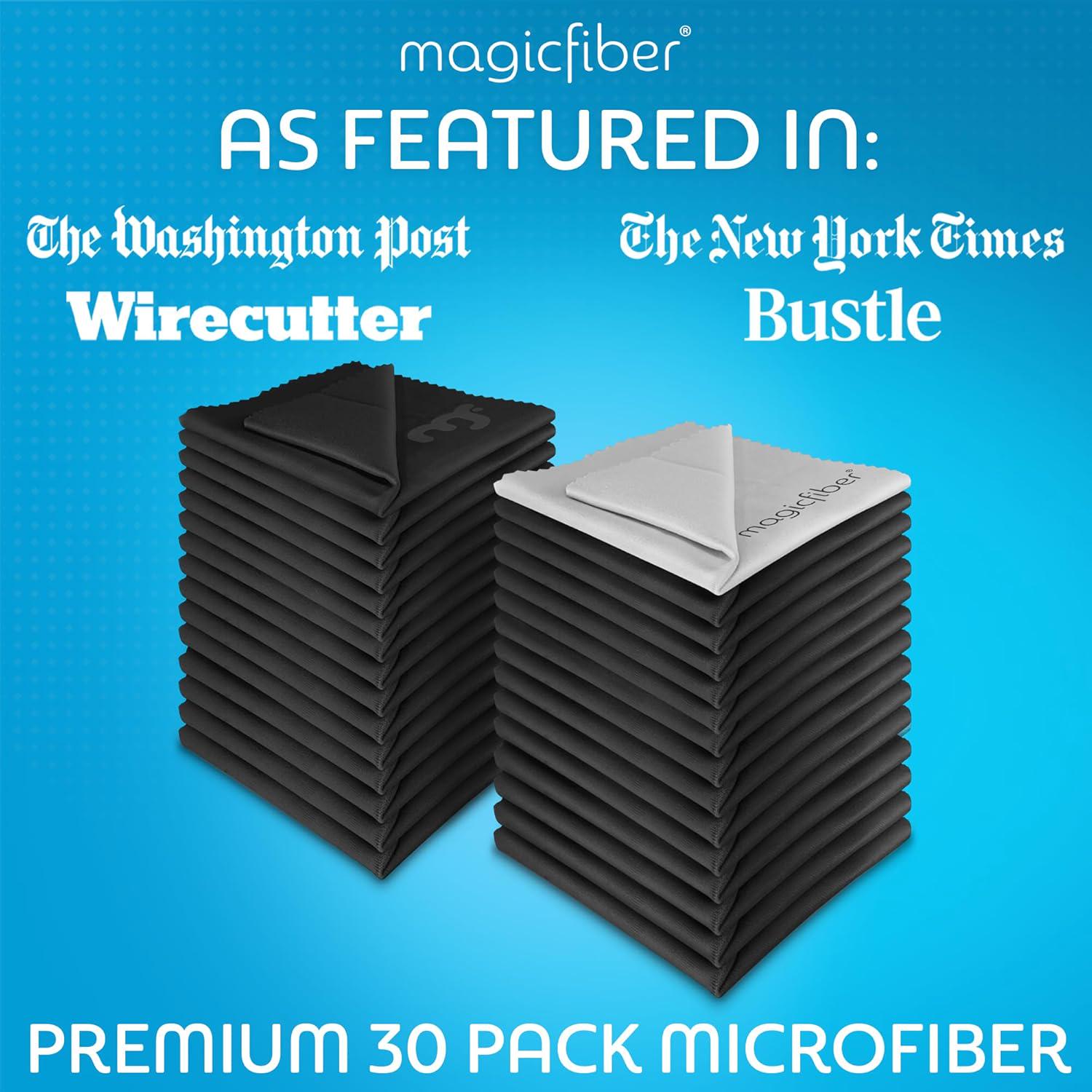 MagicFiber Microfiber Cleaning Cloth, 30 Pack - Premium Cloth For Glasses, Lens, Screens And More,609465150536