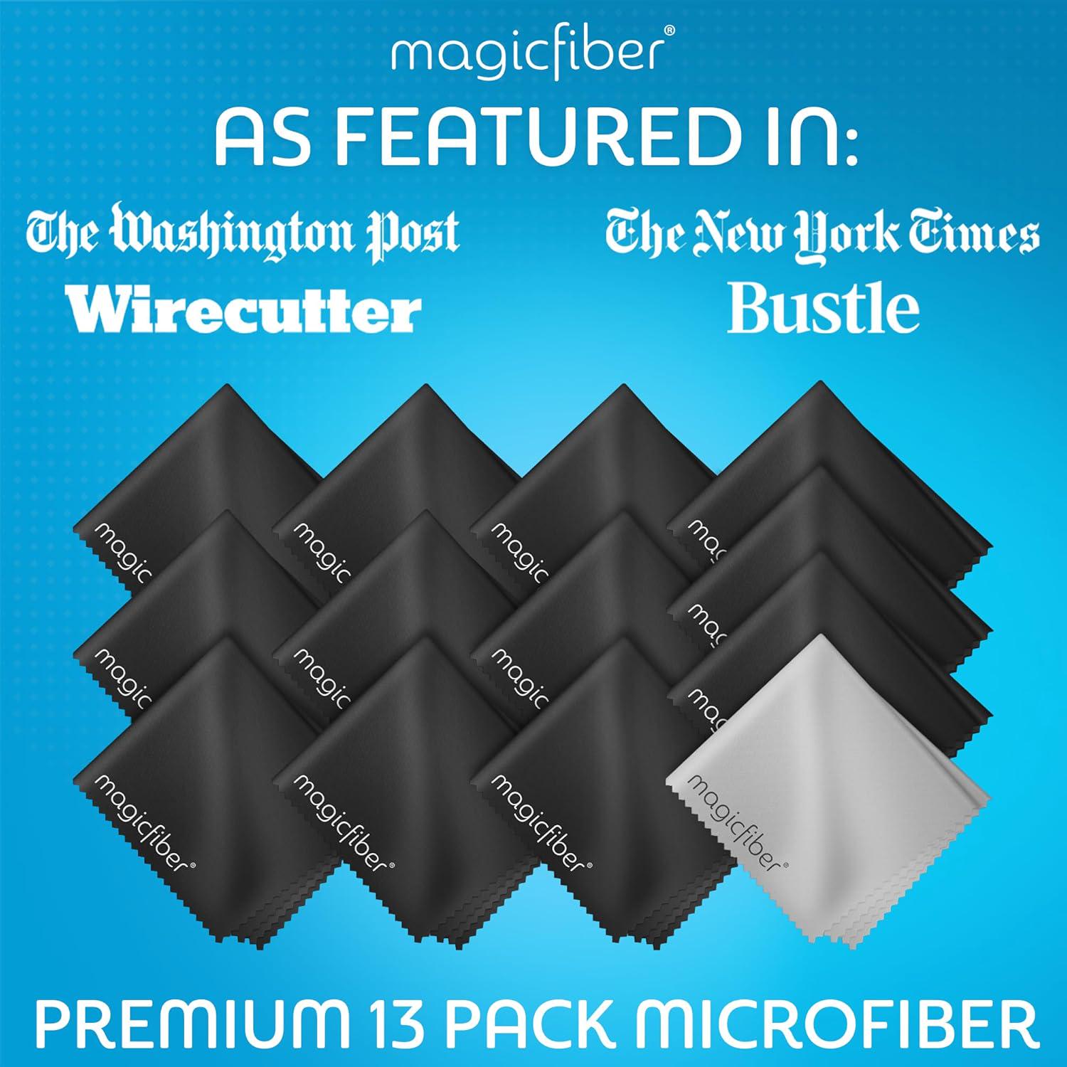 MagicFiber Microfiber Cleaning Cloth, 13 Pack - Premium Cloth For Glasses, Lens, Screens And More,