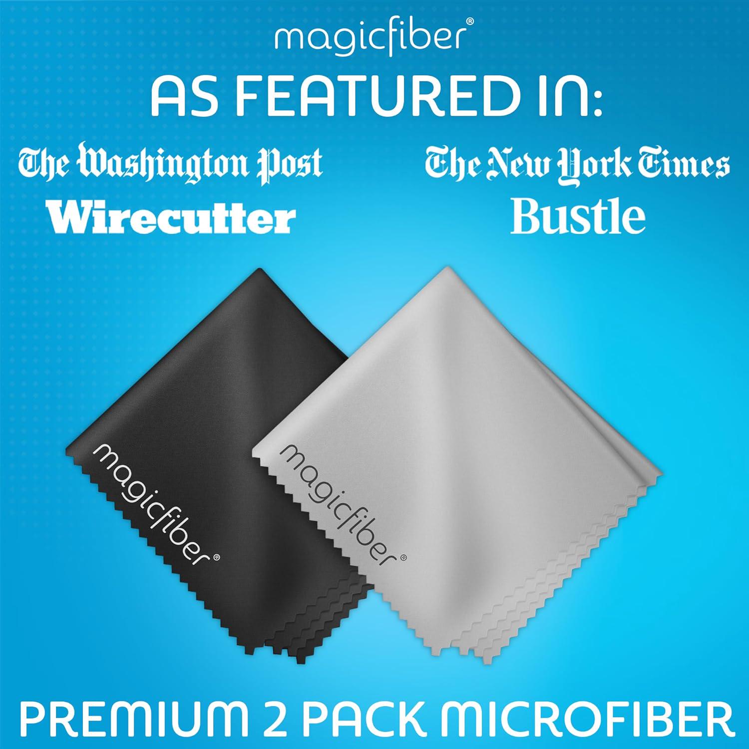 MagicFiber Microfiber Cleaning Cloths, 2 Pack - Premium Cloth For Glasses, Lens, Screens And More,