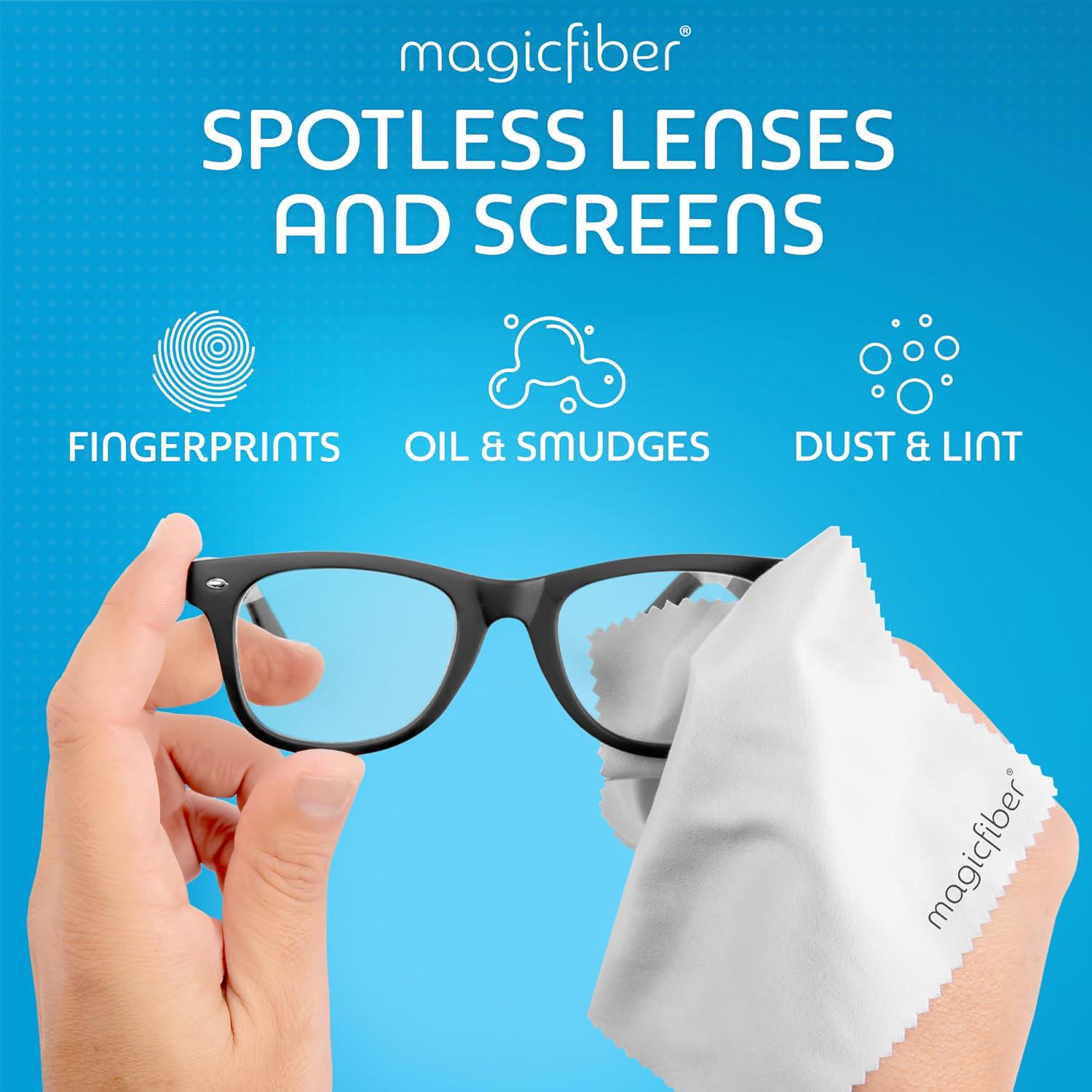 MagicFiber Microfiber Cleaning Cloths, 2 Pack - Premium Cloth For Glasses, Lens, Screens And More,