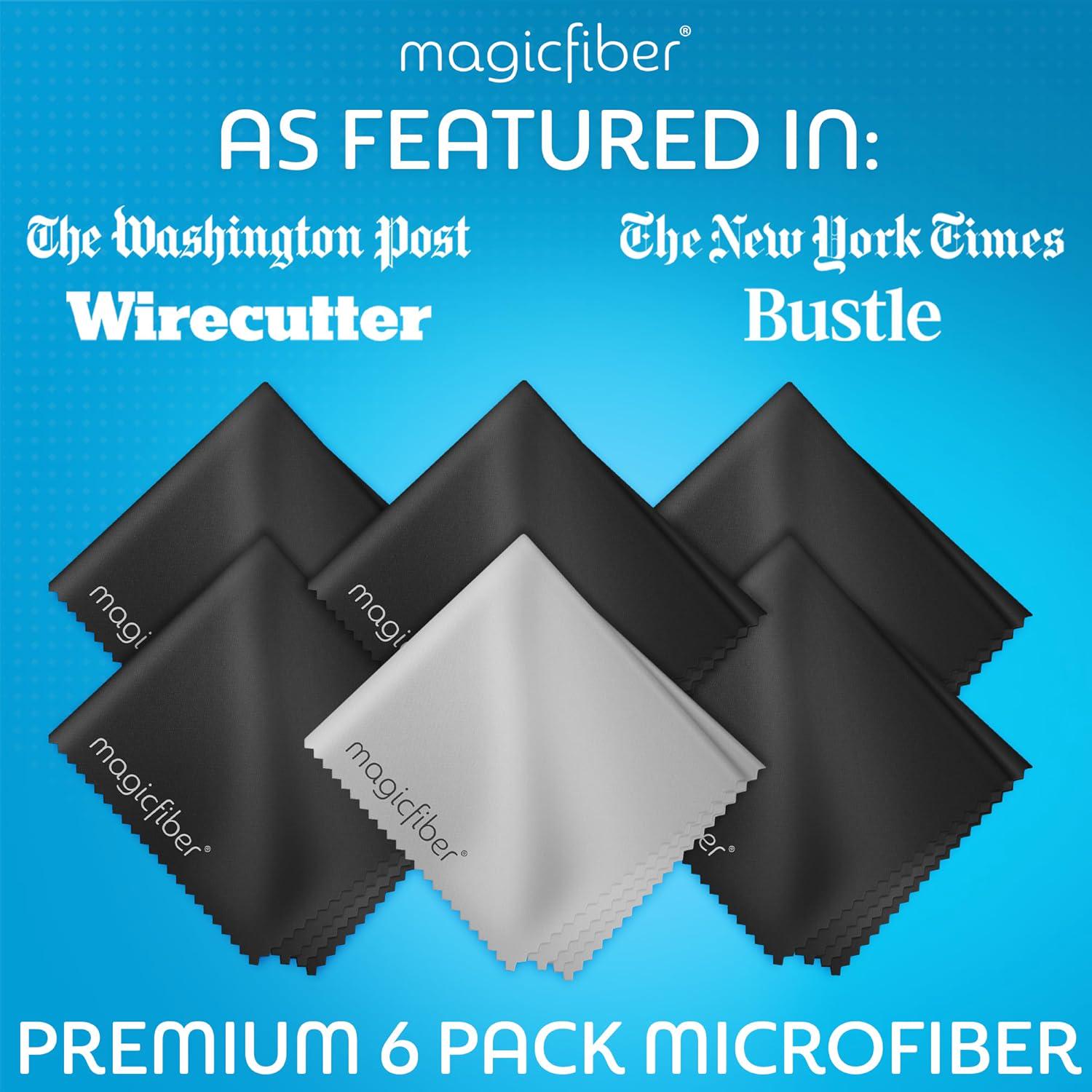 MagicFiber Microfiber Cleaning Cloth, 6 Pack - Premium Cloth For Glasses, Lens, Screens And More,