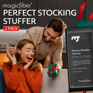 MagicFiber Microfiber Cleaning Cloths, 2 Pack - Premium Cloth For Glasses, Lens, Screens And More,
