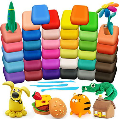 Magic Air Dry Clay 36 Colors with Tools Soft Modeling Set for Kids Age 3 to 8 Boys and Girls Gift Idea