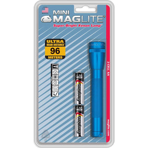 Maglite Mini Incandescent 2-Cell AA Flashlight, Blue,387390316998