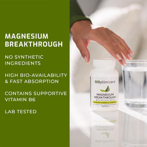 BiOptimizers Magnesium Breakthrough Supplement, 7 Forms of Magnesium, 30 Capsules, Supports Sleep & Brain Health