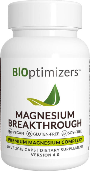 BiOptimizers Magnesium Breakthrough Supplement, 7 Forms of Magnesium, 30 Capsules, Supports Sleep & Brain Health