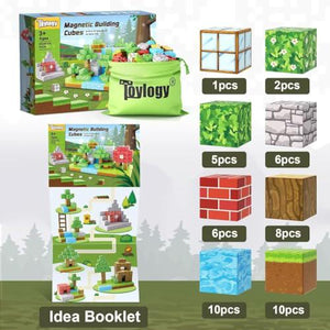 Magnetic Blocks “Build Mine” 48 Pc Set, STEM Montessori 3D Construction Toy for Ages 3–8, Fidget-Friendly