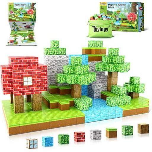 Magnetic Blocks “Build Mine” 48 Pc Set, STEM Montessori 3D Construction Toy for Ages 3–8, Fidget-Friendly