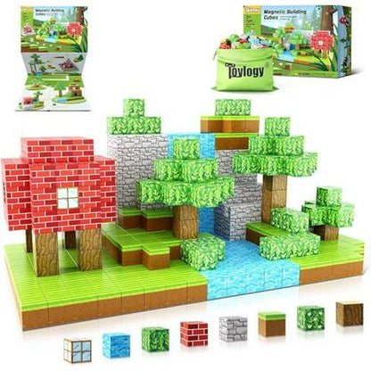 Magnetic Blocks “Build Mine” 48 Pc Set, STEM Montessori 3D Construction Toy for Ages 3–8, Fidget-Friendly