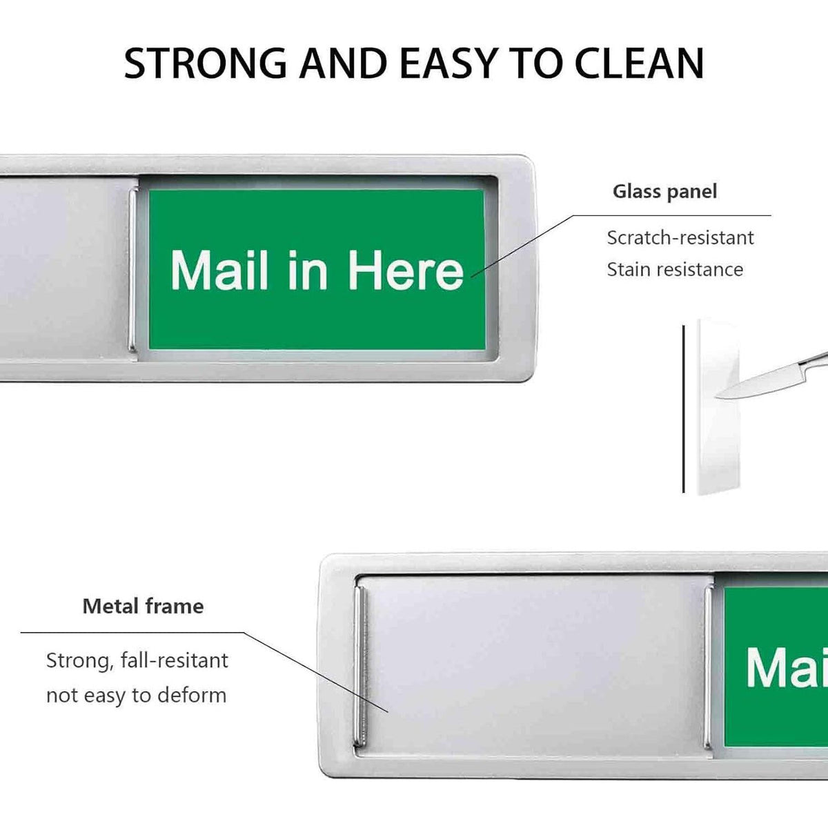 Mail In Here Sign,No Mail Slider Sign For Home Office Restroom Conference Hotels Hospital, Slider Door Indicator Tells Whether Mail Is Here Or No Mail, 7'' X 2'' - Silver,