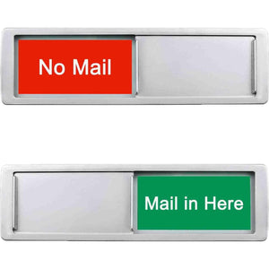Mail In Here Sign,No Mail Slider Sign For Home Office Restroom Conference Hotels Hospital, Slider Door Indicator Tells Whether Mail Is Here Or No Mail, 7'' X 2'' - Silver,
