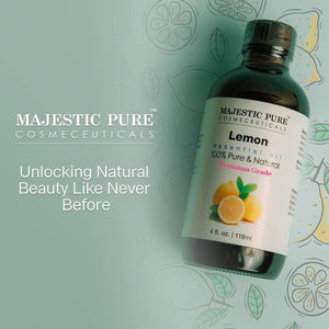 Majestic Pure Lemon Essential Oil, 100% Pure & Natural, Premium Grade, 4oz