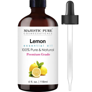 Majestic Pure Lemon Essential Oil, 100% Pure & Natural, Premium Grade, 4oz