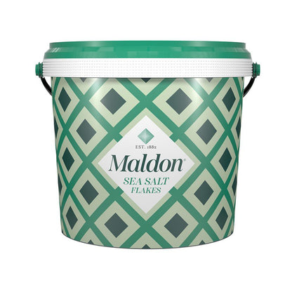 Maldon Sea Salt Flakes, 31 lb Bulk Tub, Handcrafted Gourmet Salt, Kosher Pyramid Crystals for Cooking & Seasoning