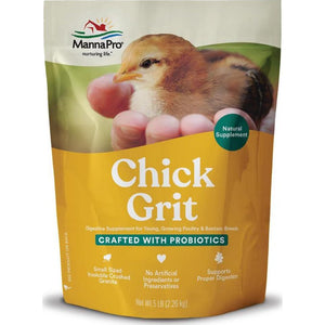 Manna Pro Chick Grit with Probiotics 5 lb Bag Supports Healthy Digestion for Poultry Feeding