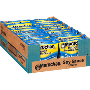 Maruchan Ramen Soy Sauce Instant Noodles, Ready-to-Eat Meals, 3oz, 24 Count