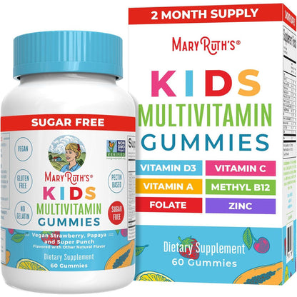 MaryRuth Organics Kids Multivitamins, Sugar-Free, 2-Month Supply, 60 Count, Vegan, One Gummy a Day, for Ages 2+