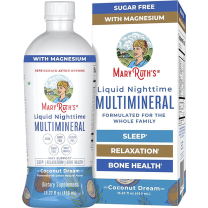 MaryRuth Organics MaryRuth Organics Liquid Nighttime Multimineral Sleep Supplement | Sugar Free | Calm Magnesium Citrate | NO Melatonin | Calcium Magnesium Zinc | Available In 4 Flavors | Gluten Free | 15 Servings