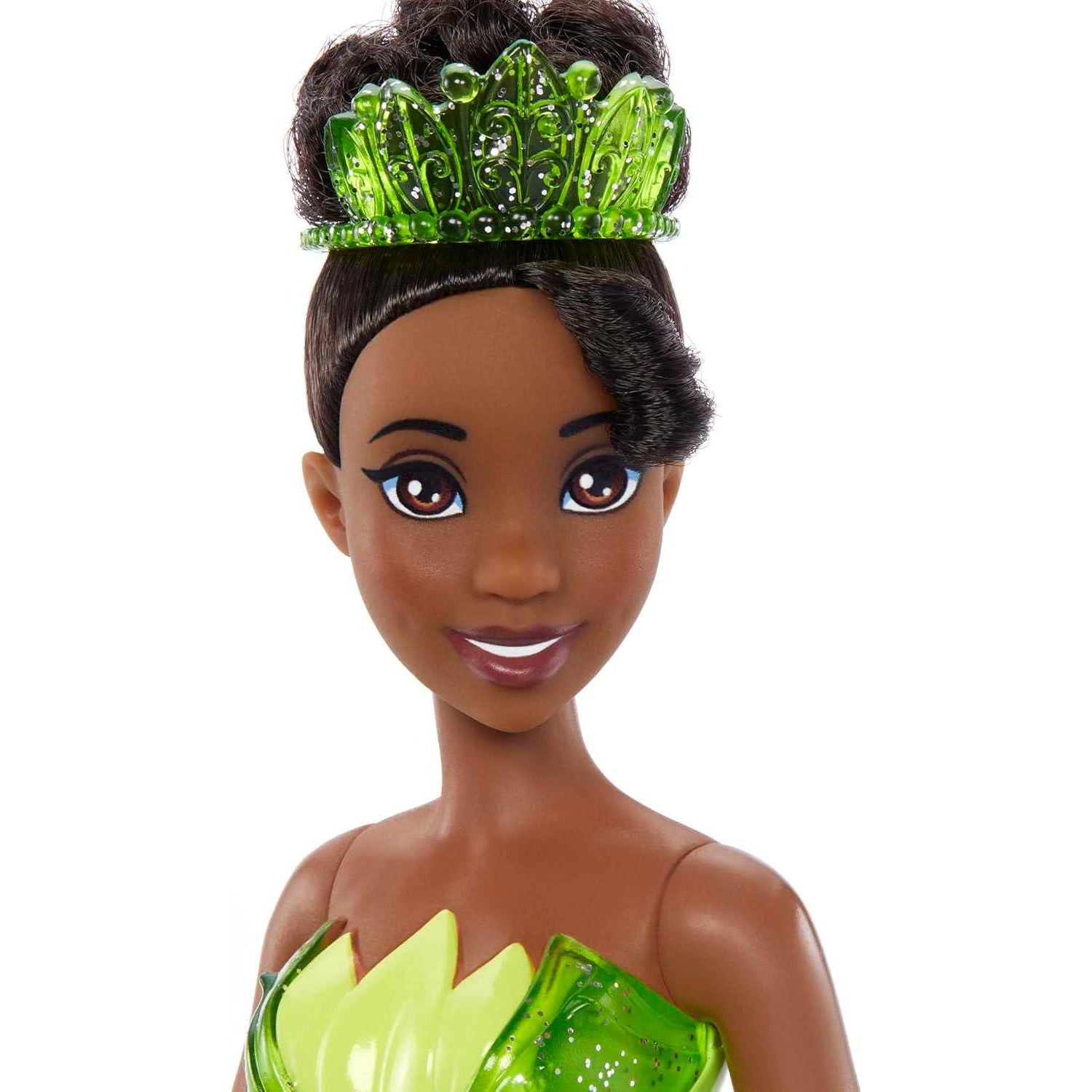 Mattel Disney Princess Toys, Tiana Fashion Doll, Sparkling Look With Brown Hair, Brown Eyes And Tiara Accessory, Inspired By The Princess And The Frog,