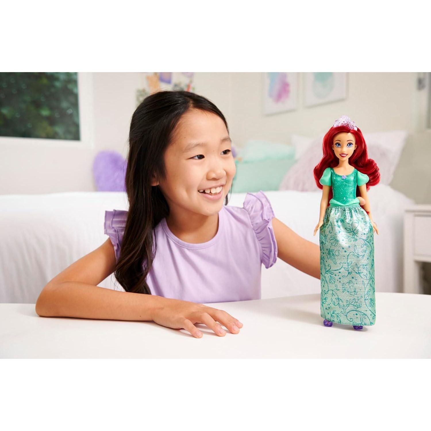 Mattel Disney Princess Toys, Ariel Fashion Doll, Sparkling Look With Red Hair, Blue Eyes And Tiara Accessory, Inspired By The Little Mermaid Movie,