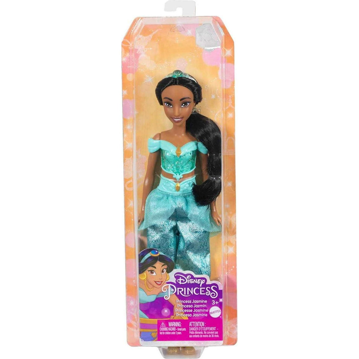 Mattel Disney Princess Toys, Jasmine Fashion Doll, Sparkling Look With Black Hair, Brown Eyes And Tiara Accessory, Inspired By The Movie Aladdin,
