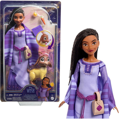 Mattel Disney Wish Asha Doll Set, 1 Pc Posable Doll with Fashion, Animal Friends, Movie-Inspired Accessories