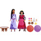 Mattel Disney Wish Tea Time Playset with Asha and Dahlia Dolls Table and 10 Accessories Movie Inspired Toy Set