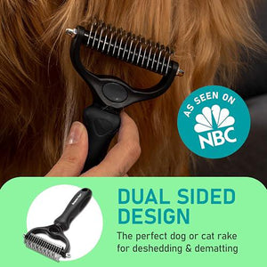 Maxpower Planet Double Sided Undercoat Rake Shedding Brush for Dogs and Cats Reduces Shedding by 95 Percent
