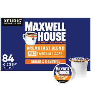 Maxwell House Breakfast Blend Mild Roast K-Cup Coffee Pods, 84 Count