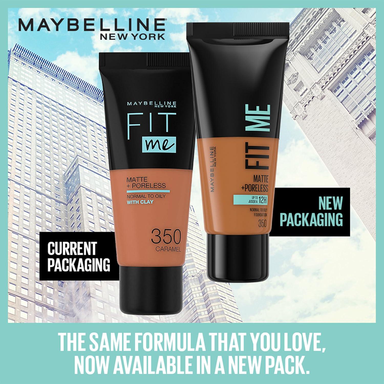 Maybelline Fit Me Foundation, Medium Coverage, Blendable With A Matte And Poreless Finish, For Normal To Oily Skin, Shade: 356 Warm Coconut, 30ml,