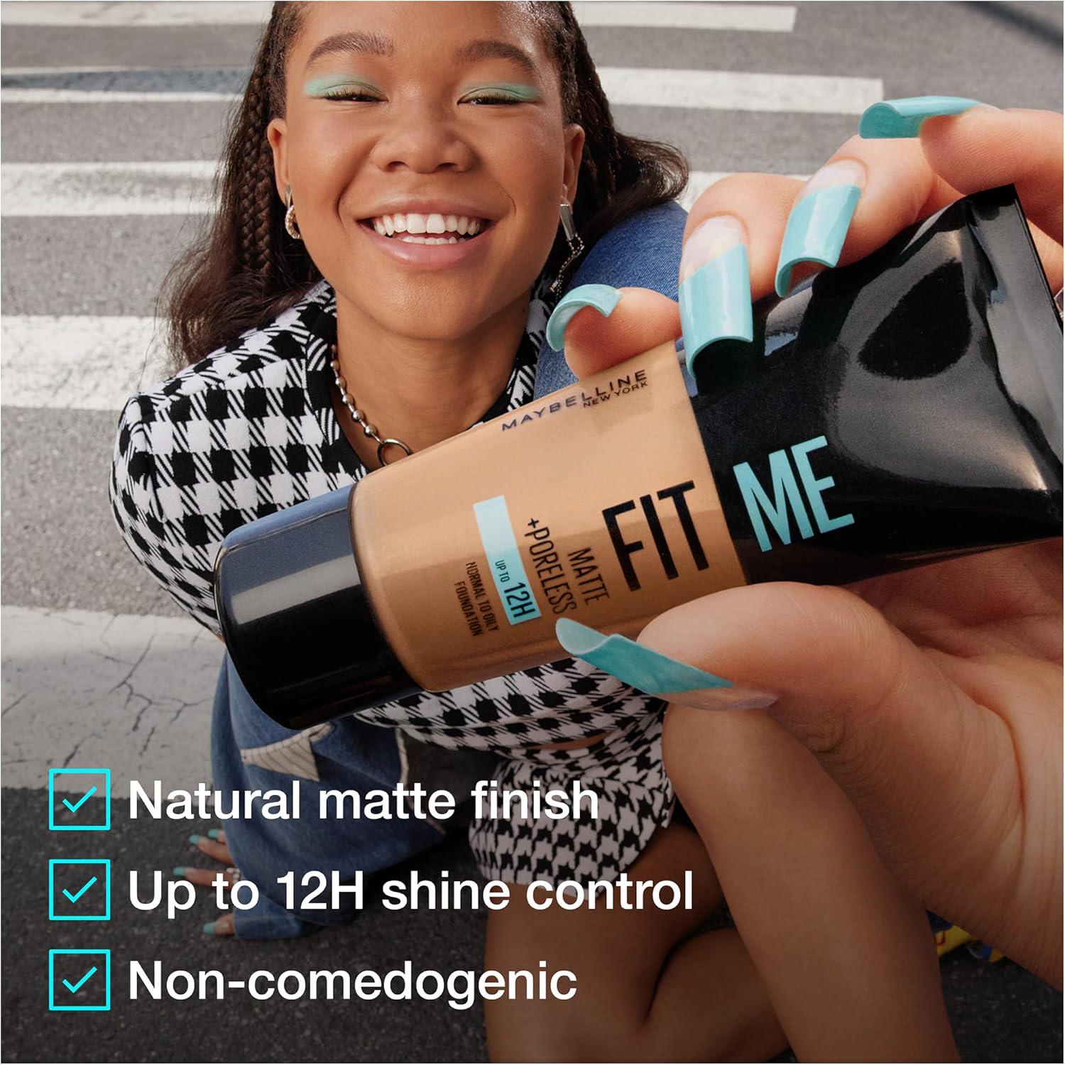 Maybelline Fit Me Foundation, Medium Coverage, Blendable With A Matte And Poreless Finish, For Normal To Oily Skin, Shade: 356 Warm Coconut, 30ml,