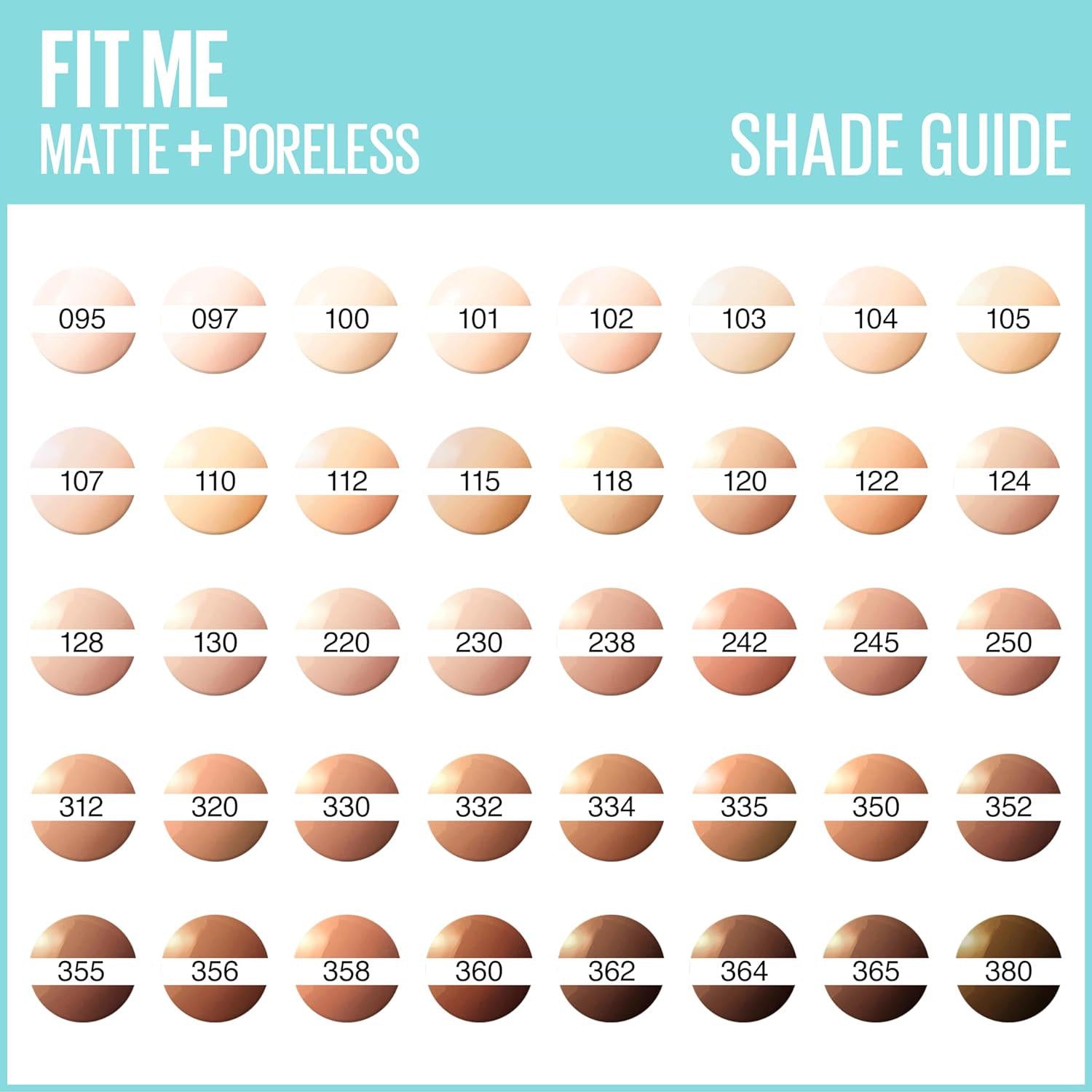 Maybelline Fit Me Foundation, Medium Coverage, Blendable With A Matte And Poreless Finish, For Normal To Oily Skin, Shade: 365 Espresso, 30ml,