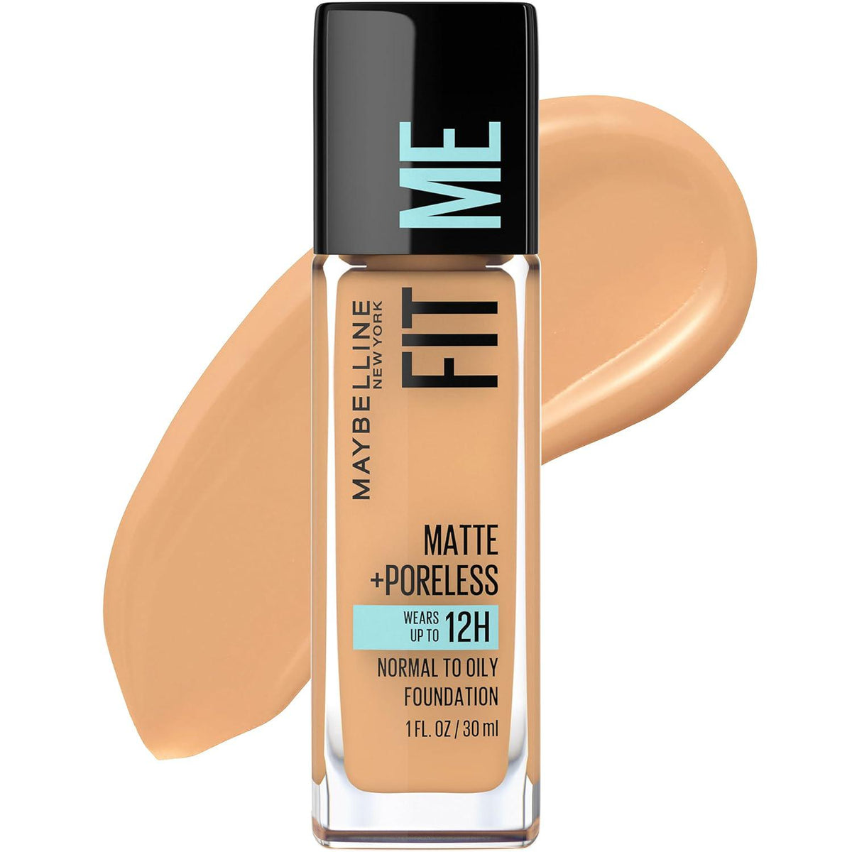 Maybelline Fit Me Matte + Poreless Liquid Oil-Free Foundation Makeup, Sun Beige, 1 Count (Packaging May Vary),
