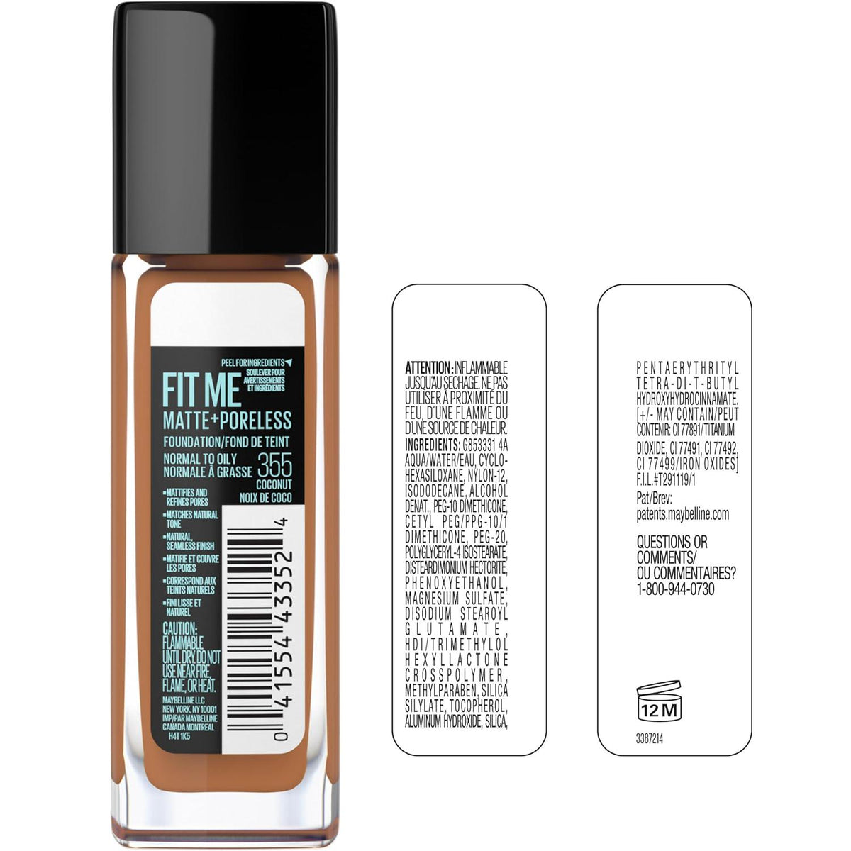 Maybelline Fit Me Matte + Poreless Liquid Oil-Free Foundation Makeup, Deep Golden, 1 Count (Packaging May Vary),