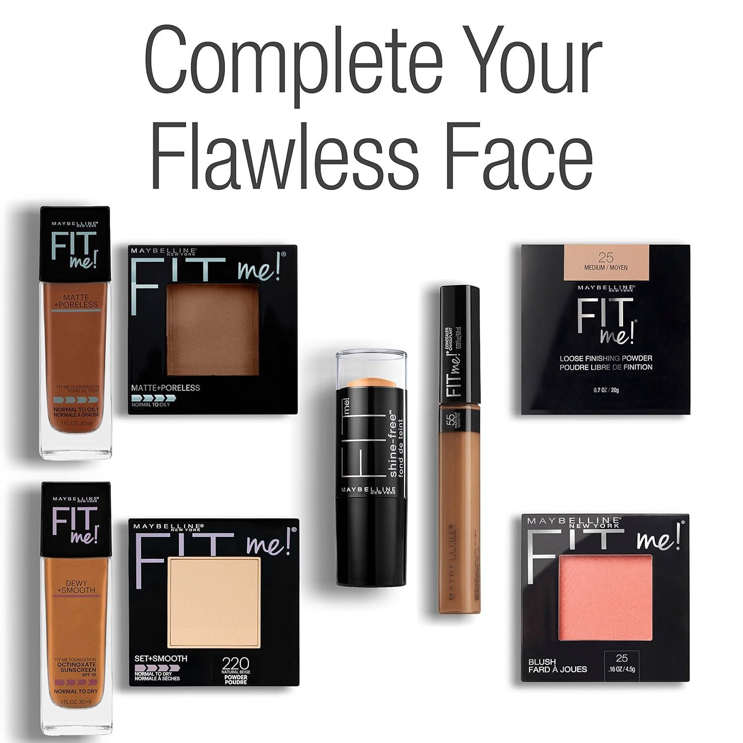 Maybelline Fit Me Matte + Poreless Liquid Foundation Makeup, Toffee, 2 COUNT Oil-Free Foundation,