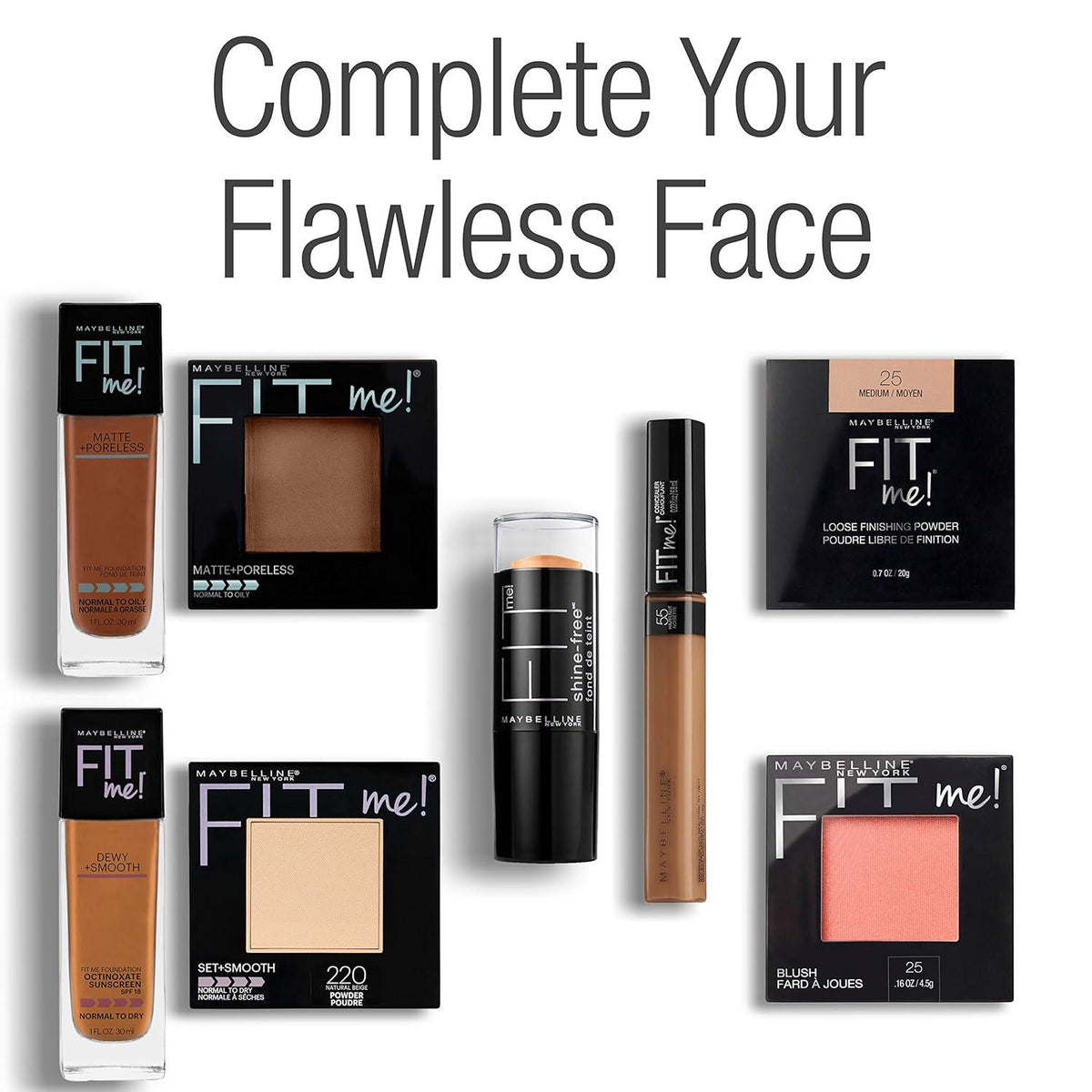 Maybelline Fit Me Matte + Poreless Liquid Foundation Makeup, Classic Ivory, 2 COUNT Oil-Free Foundation,