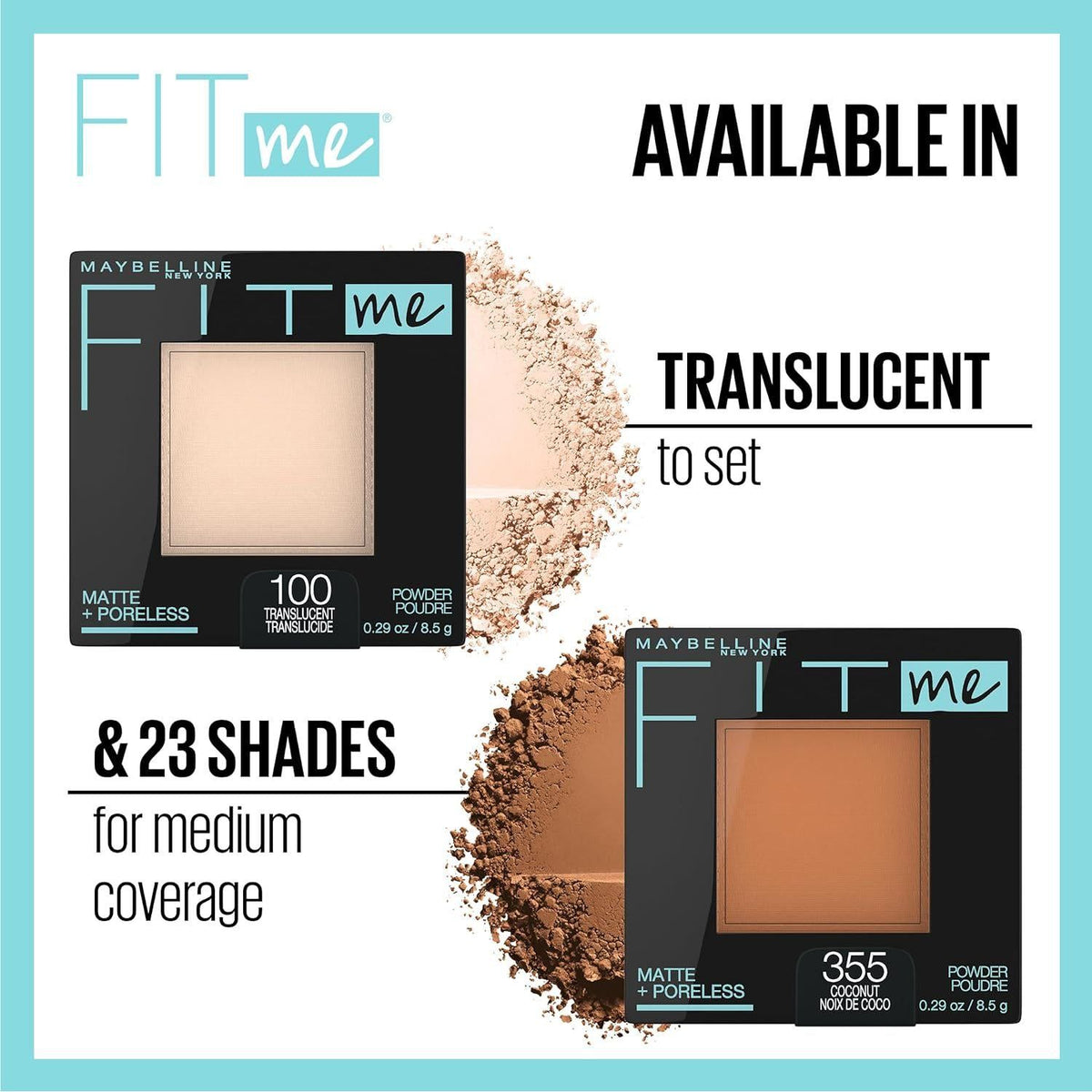 Maybelline Fit Me Matte + Poreless Pressed Face Powder Makeup And Setting Powder, Translucent, 1 Count,