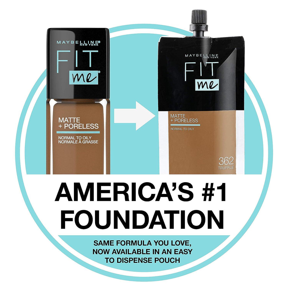 Maybelline Fit Me Matte + Poreless Liquid Foundation Makeup, Classic Ivory, 2 COUNT Oil-Free Foundation,