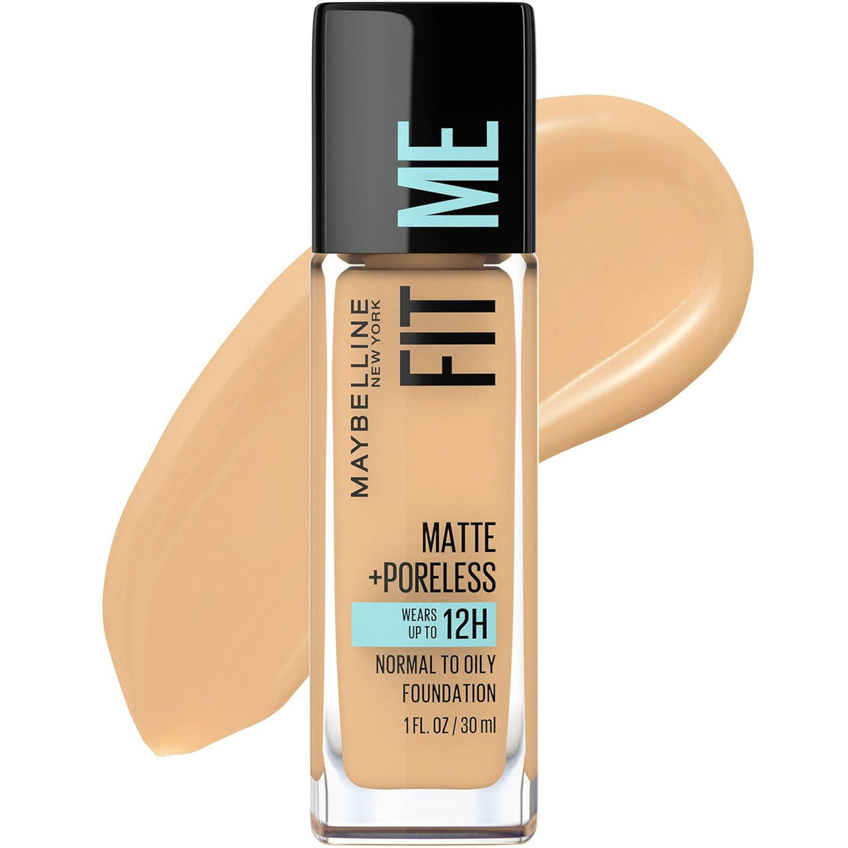 Maybelline Fit Me Matte + Poreless Liquid Oil-Free Foundation Makeup, Soft Tan, 1 Count (Packaging May Vary),